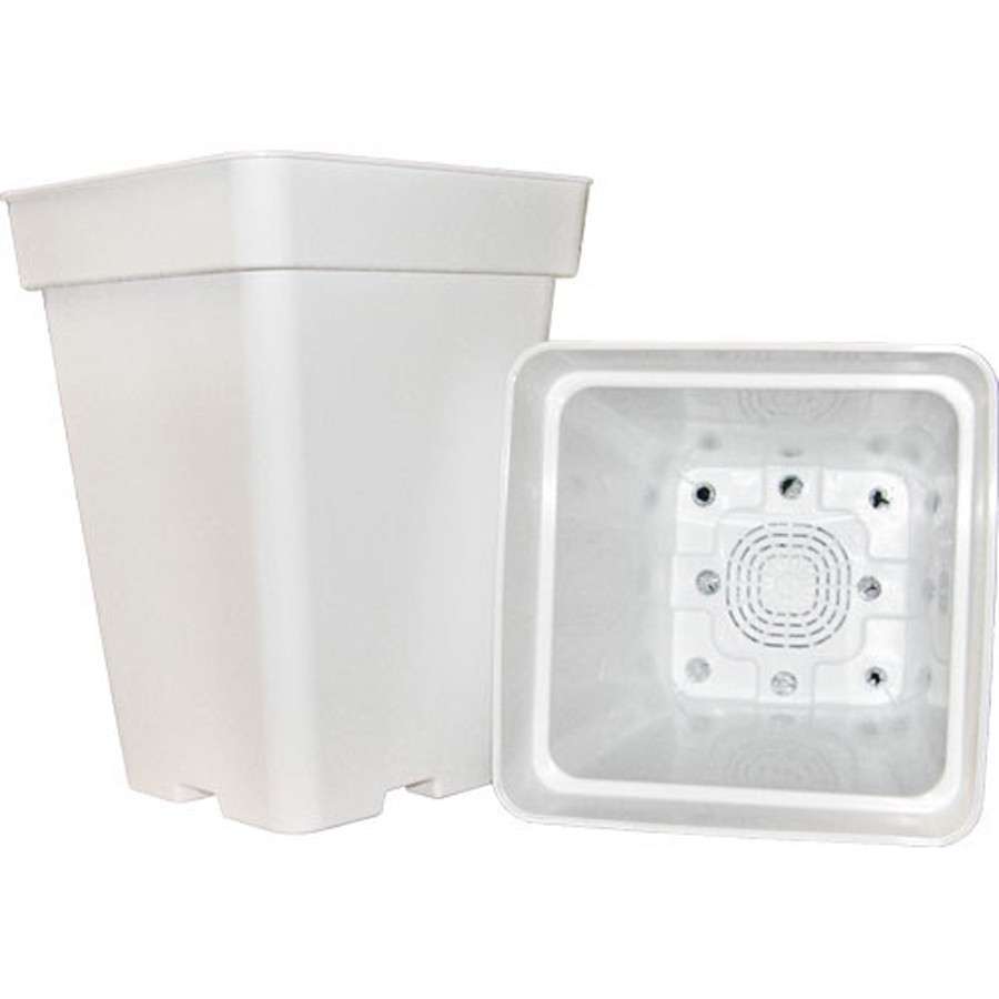 Maceta cuadrada blanca - 18 L Compra macetas para cultivo interior de marihuana en Valencia Growshop La Barraca de Maria Envío gratis, rápido y discreto 100% seguro