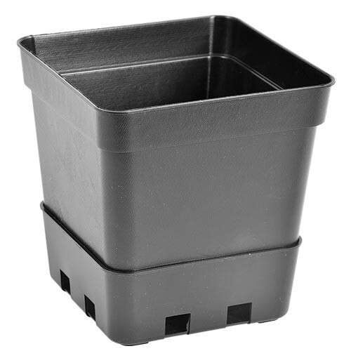 Maceta Cuadrada Pot on Pot Negra 1L para Cultivos de Interior