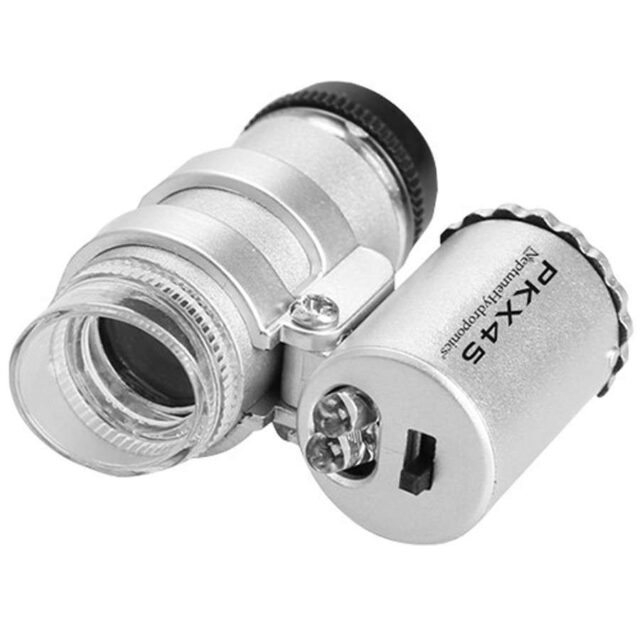 Microscopio mini con luz LED 45x