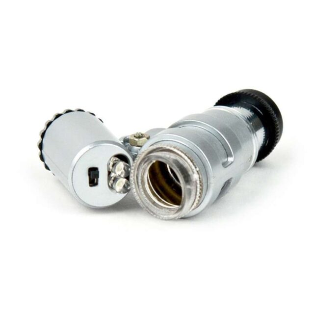Microscopio mini con luz LED 60x