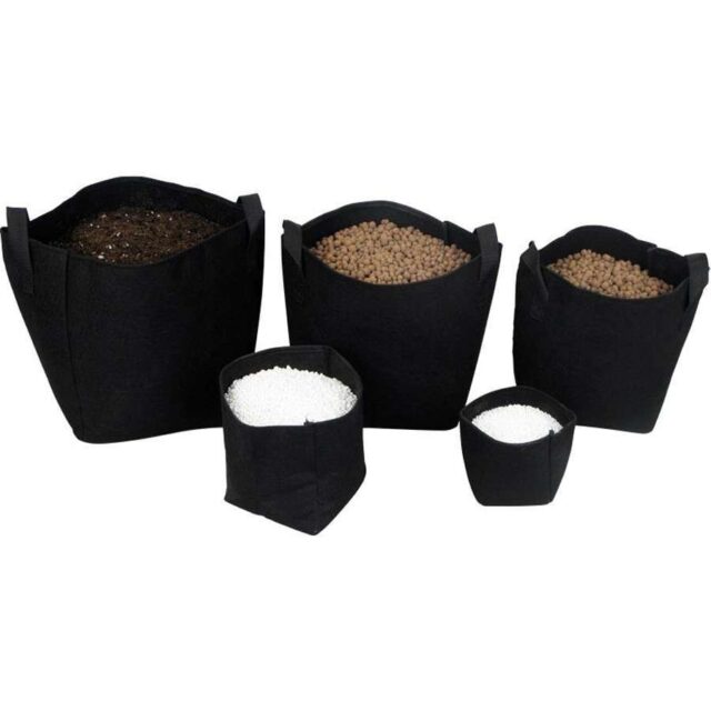 Maceta de Tela Texpot Negra desde 1L hasta 50L para Cultivos de Interior