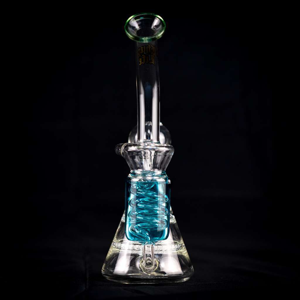 Bong cristal Oiler 21cm Thug Life Cónico líquido refrigerante azul
