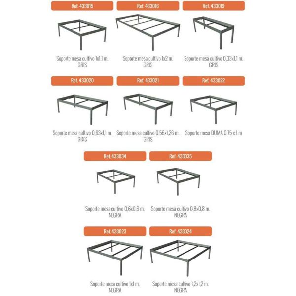 Soporte Pro para Mesa Bandeja de Cultivo Negra - Mayor Resistencia