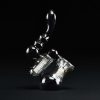 Bong Bubbler 17cm Saxo negro con espiral blanca