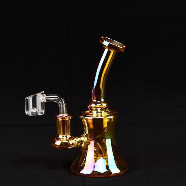 Bong Oiler 16cm Ambar Irisado con Banger Cuarzo