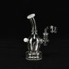 Bong Oiler 16cm Boquilla Blanca y Burbuja con Banger Cuarzo 14mm