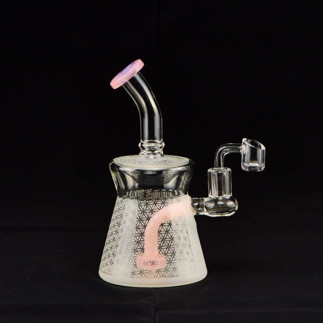 Bong Oiler 20cm Decoración Geométrica con Banger rosa