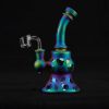 Bong Oiler 20cm Tornasol Helechos con Banger en Cuarzo