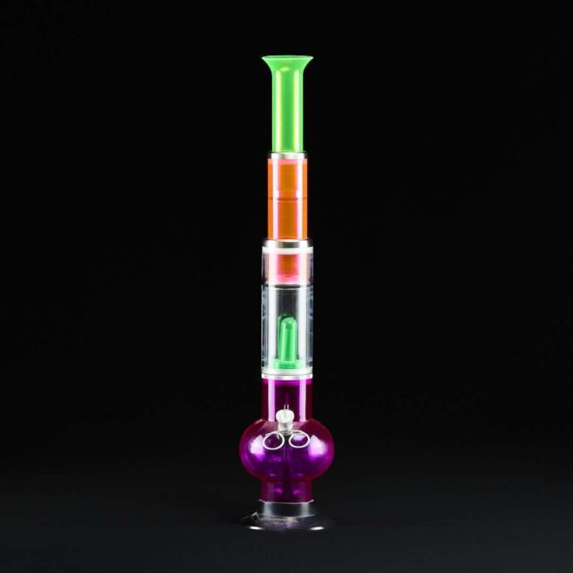 Bong acrilico 50 cm Telescopico Morado