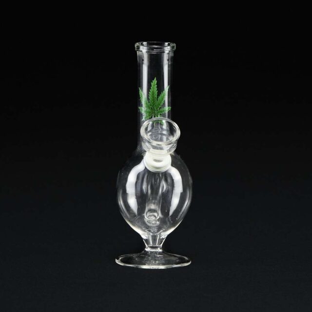 Bong cristal 14cm Leaf con pie copa