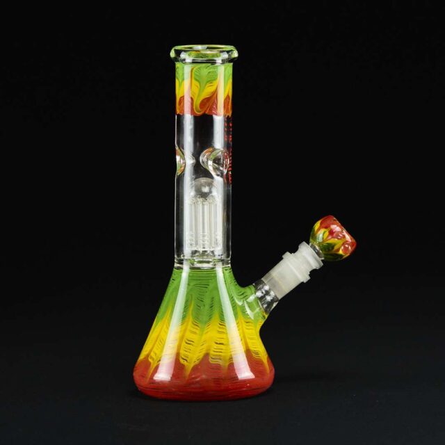 Bong cristal 25cm Ripple rasta con percolador 6 brazos