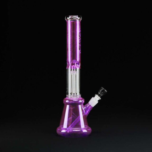 Bong cristal 58cm Grace Purple con doble percolador y 12 brazos