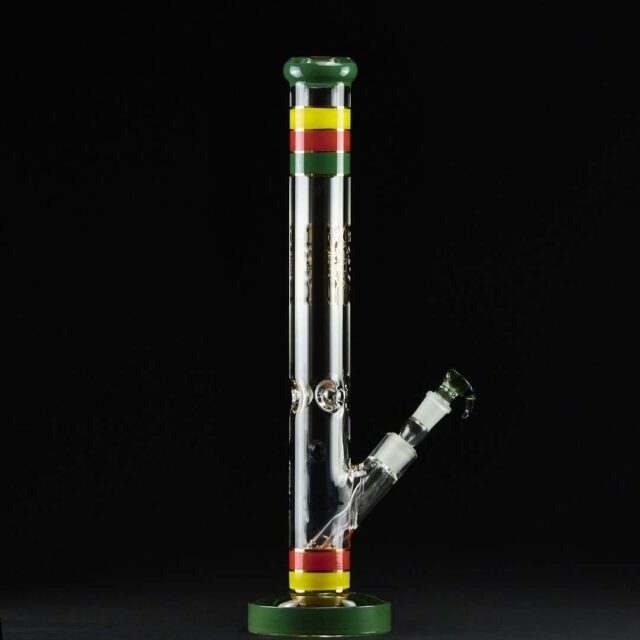 Bong cristal 46cm Amsterdam Rasta para hielo con base verde