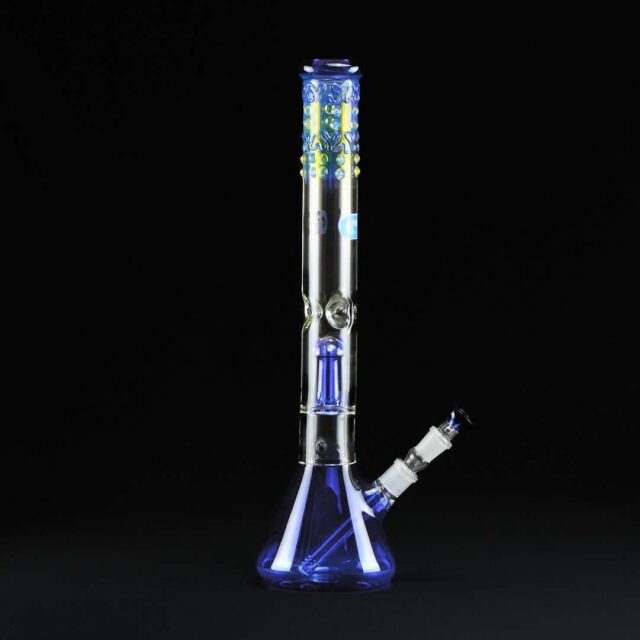 Bong cristal 48cm Blue Mushroom con percolador