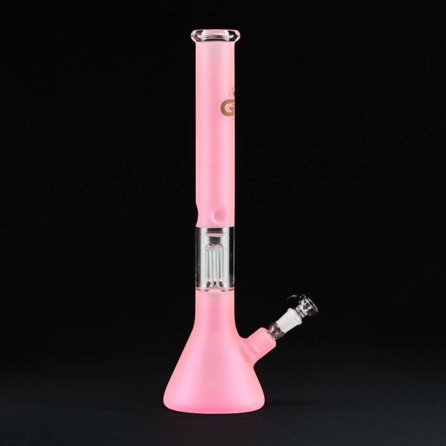 Bong cristal 49cm Grace Rosa Fluor con percolador 6 brazos