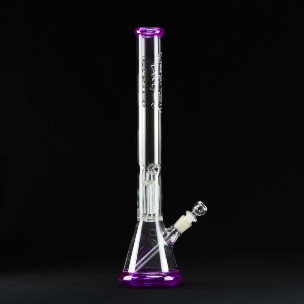 Bong cristal 51 cm Amsterdam perfil morado con percolador 4 brazos