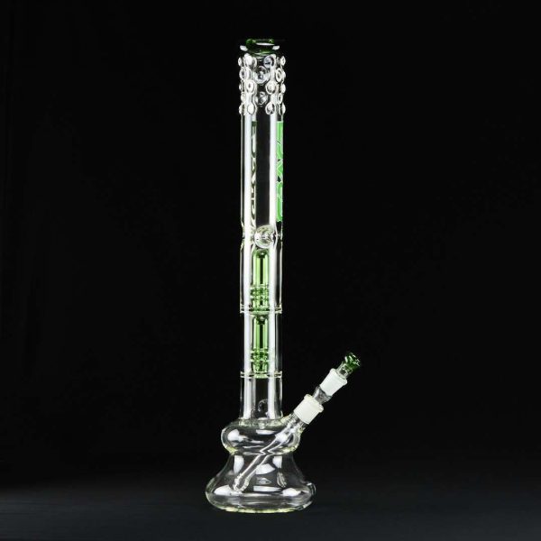 Bong cristal 57cm Grace con doble percolador y cilindro verde