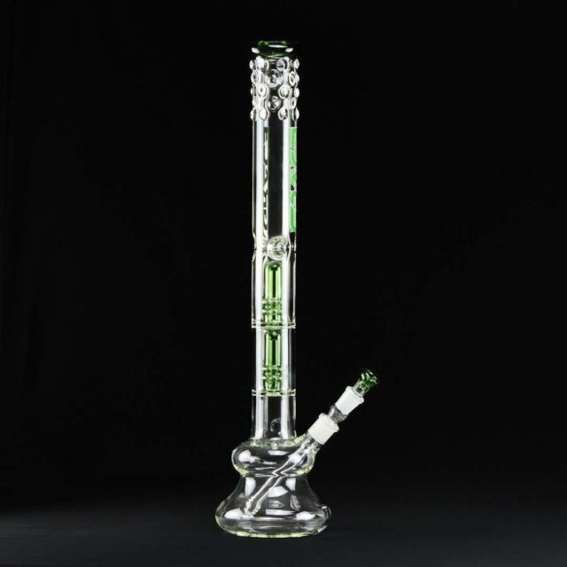 Bong cristal 57cm Grace con doble percolador y cilindro verde