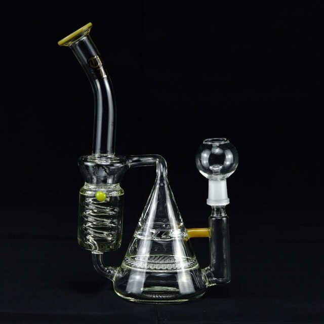 Bong cristal Oiler 21cm Thug Life Cónico líquido refrigerante amarillo