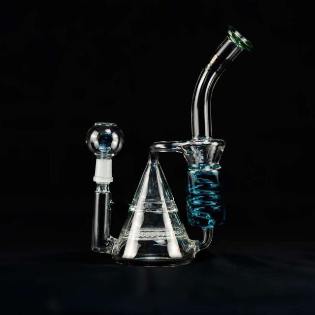 Bong cristal Oiler 21cm Thug Life Cónico líquido refrigerante azul