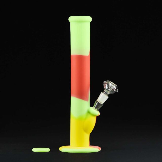 Bong de silicona 36cm Colores con cazoleta de cristal