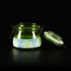 Bote de cristal (7 x 7,5cm) con cierre metálico Glow in the dark - Verde