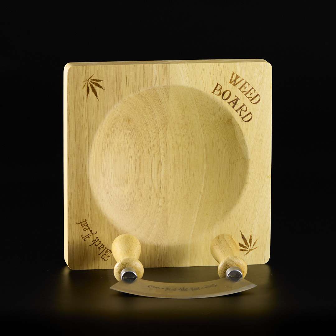 Tabla de madera con cuchillo curvo - Weed Board - Imagen 2
