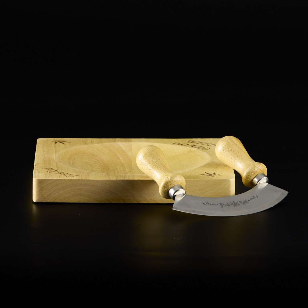 Tabla de madera con cuchillo curvo - Weed Board - Imagen 4