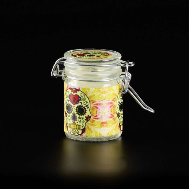 Bote de cristal (6,5 x 4 cm) con cierre metálico