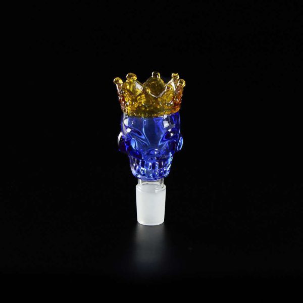 Cazoleta de Cristal Calavera con Corona 18mm Azul