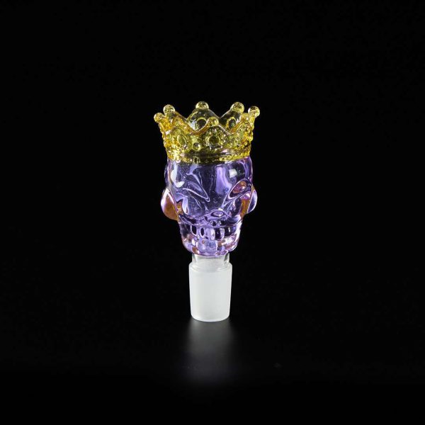 Cazoleta de Cristal Calavera con Corona 18mm Púrpura