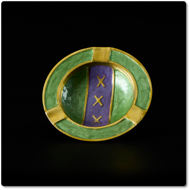 Cenicero de latón XXX Verde