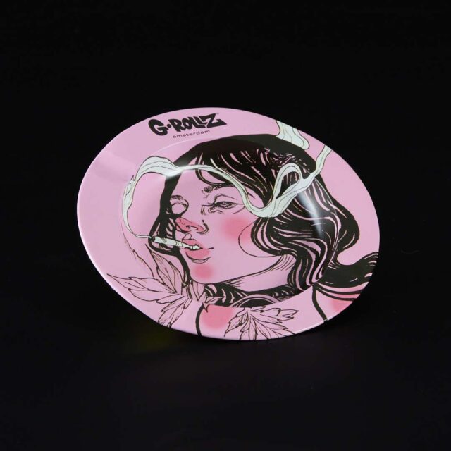 Cenicero de metal 14cm Smoking Girl Pink
