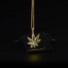 Colgante con cadena fina Hoja Brillante