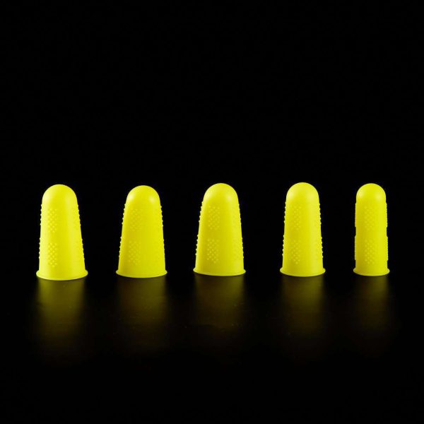 Dedales de Silicona Largos con Relieve - 5u - Amarillo