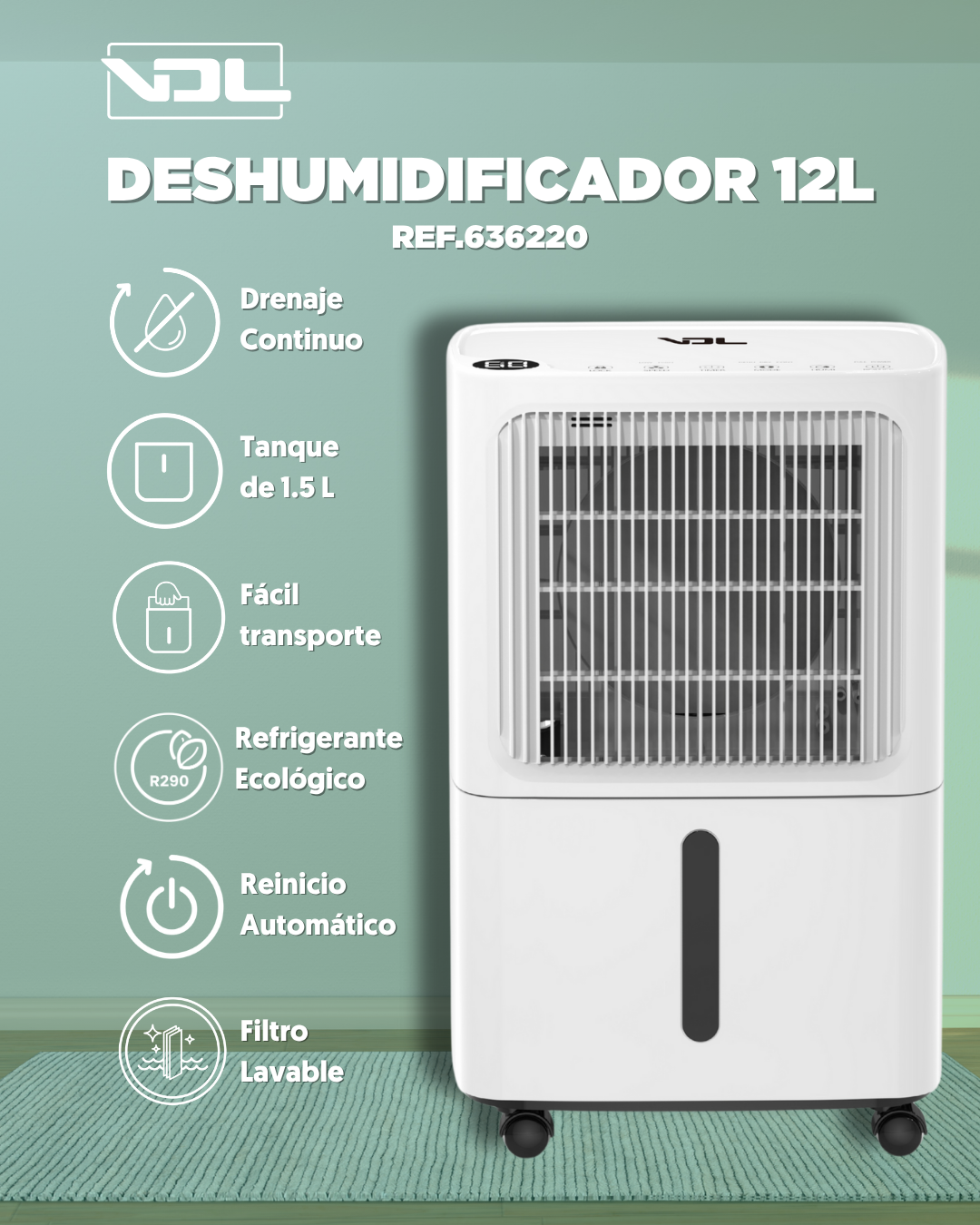 Deshumidificador de VDL 12L/día - Imagen 6