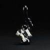 Bong Bubbler 17cm Saxo negro con espiral blanca