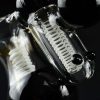 Bong Bubbler 17cm Saxo negro con espiral blanca