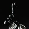 Bong Bubbler 17cm Saxo negro con espiral blanca