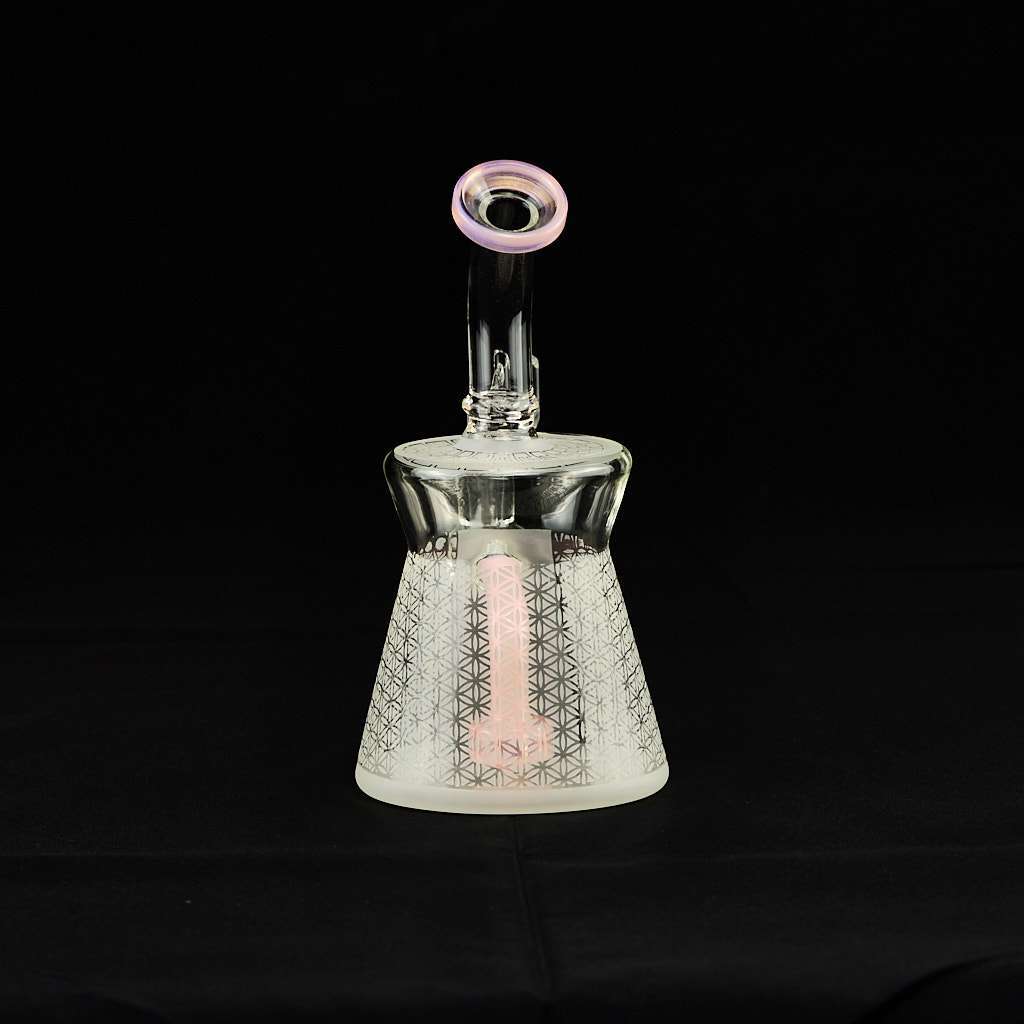 Bong Oiler 20cm Decoración Geométrica con Banger rosa