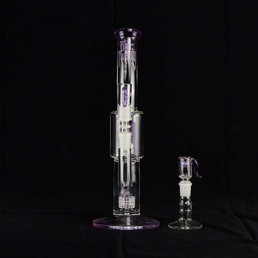 Bong Oiler 39 cm Four Twenty Rueda Pequeña con Doble Percolador para yerbas y extracciones - Imagen 2