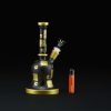 Bong cristal 22cm Deco negro con cuadrados oro