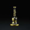 Bong cristal 22cm Deco negro con cuadrados oro