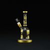 Bong cristal 22cm Deco negro con cuadrados oro