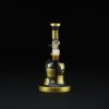 Bong cristal 22cm Deco negro con cuadrados oro