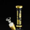 Bong cristal 22cm Deco negro con cuadrados oro