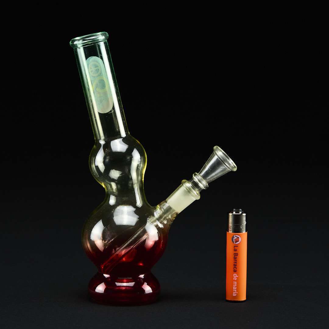Bong cristal 23cm 4:20 Rasta Fluor - Imagen 2