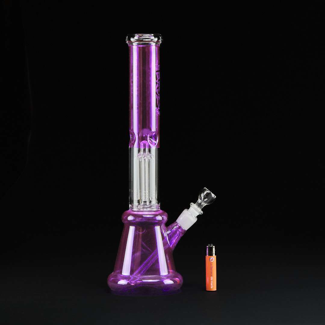 Bong cristal 41cm Amsterdam Purple con percolador 4 brazos - Imagen 2