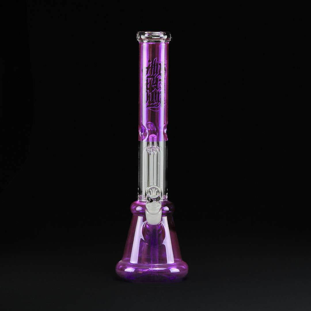 Bong cristal 41cm Amsterdam Purple con percolador 4 brazos - Imagen 4