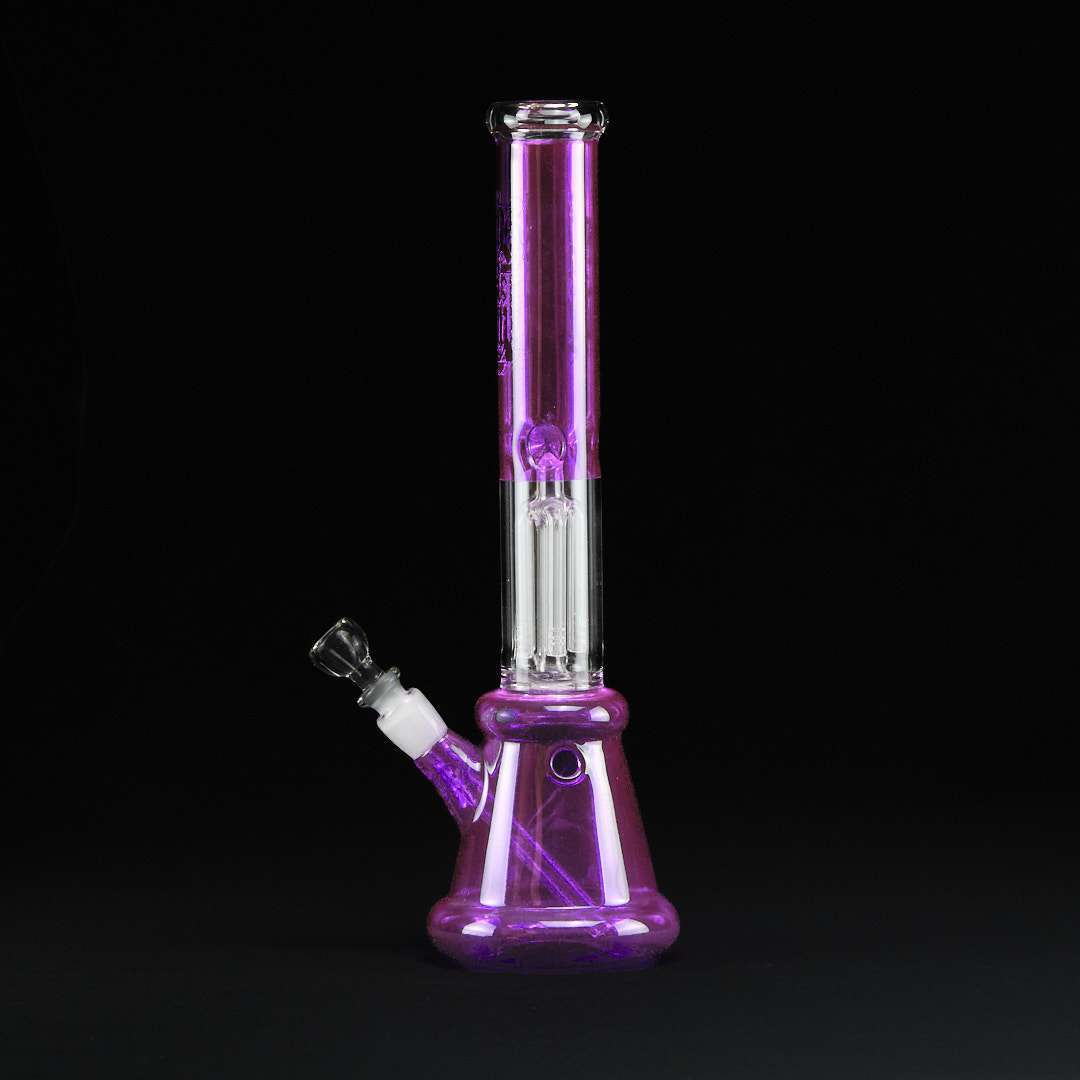 Bong cristal 41cm Amsterdam Purple con percolador 4 brazos - Imagen 6